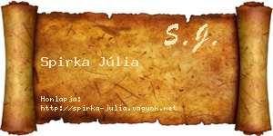 Spirka Júlia névjegykártya