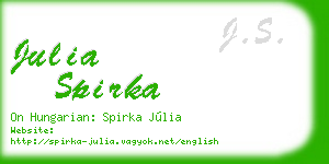 julia spirka business card